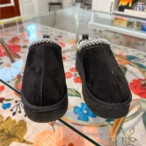 Black Suede Slip-On Shoes
